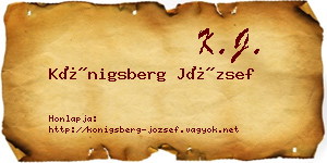Königsberg József névjegykártya